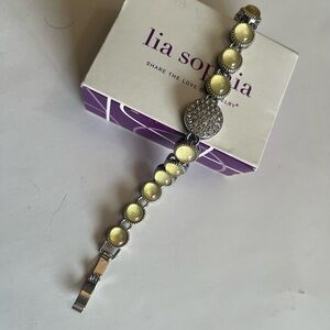 Lia Sophia Silver Bracelet with Yellow Accents